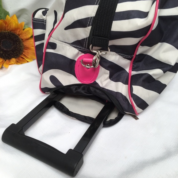 Murval Zebra Print Roller Duffle Tote Bag - Picture 6 of 14